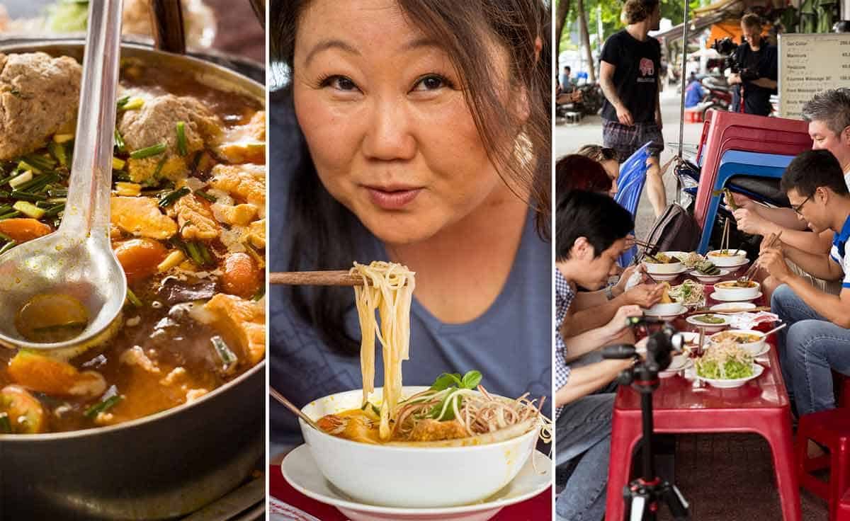 Best place for Bún riêu - Vietnamese Crab noodle soup - Bun Rieu Ganh in District 1 Saigon