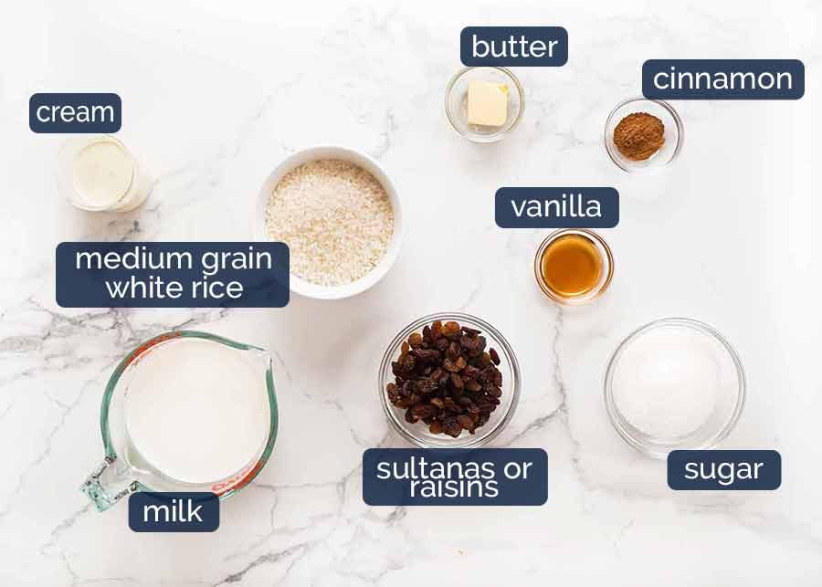 What goes in rice pudding