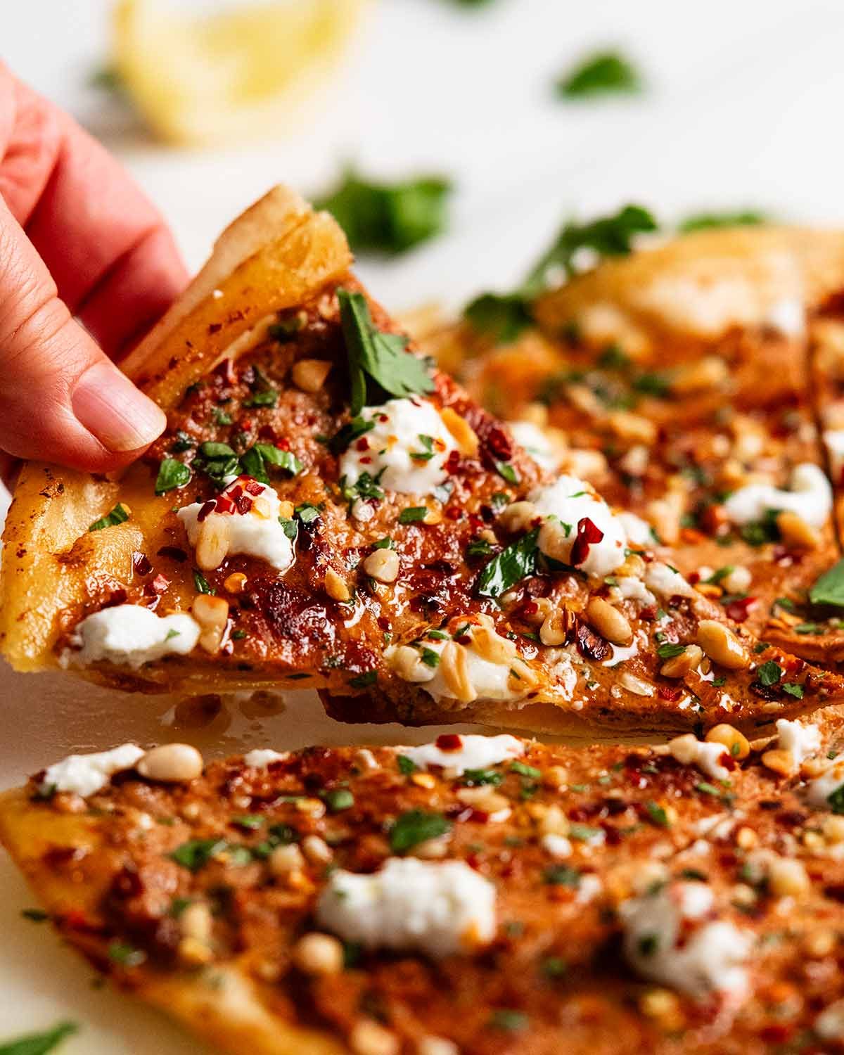 8 Minute Lebanese Pizza