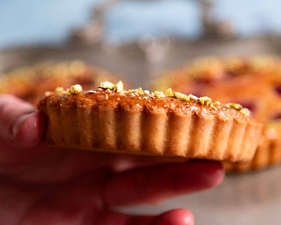 Raspberry almond tarts