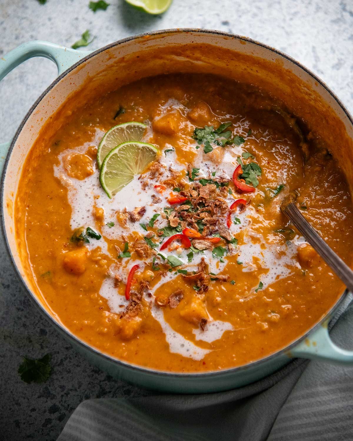 Thai red lentil soup
